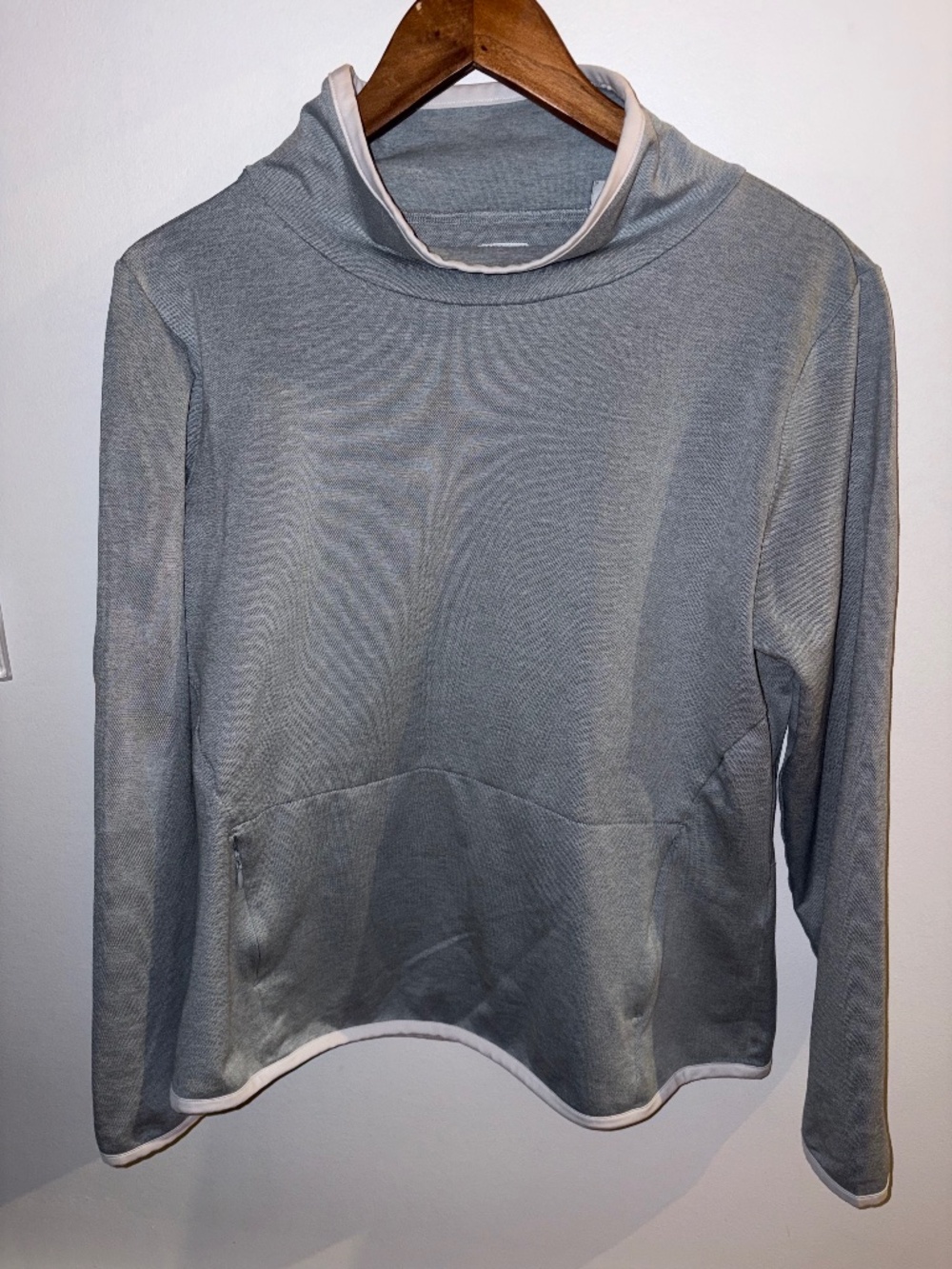 FootJoy FJ Women’s Heather Grey Cowl Neck Golf Pullover Midlayer Trim Size M